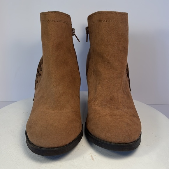 Western Fringe Festival Faux Suede Ankle Zip Boot with 3”heel Sz 8.5 - Picture 5 of 6